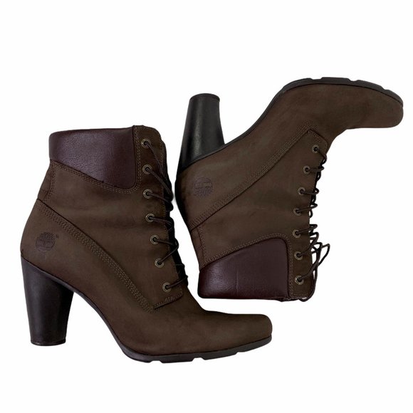 Timberland Glancy Brown Leather Ankle Boot 9.5 - Picture 3 of 11